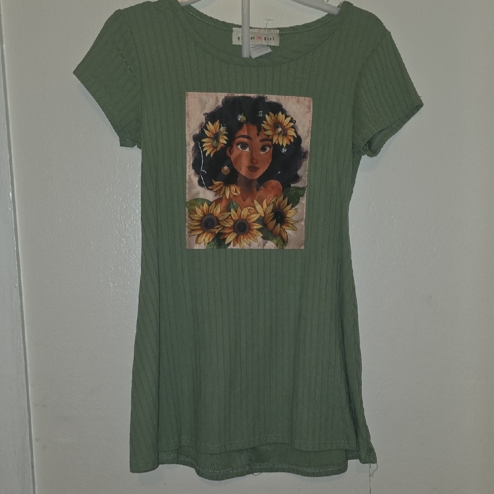 Green Kids Shirt with Artistic Print